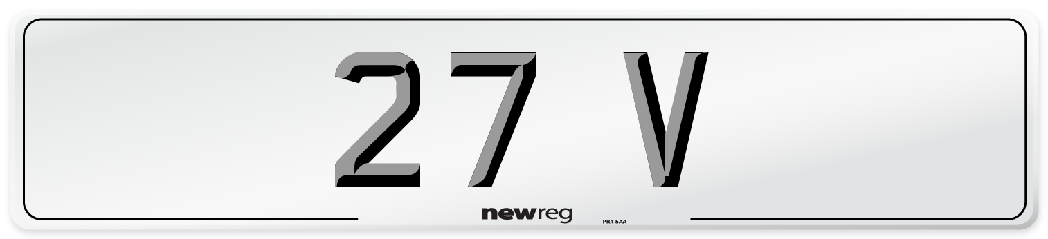 27 V Number Plate from New Reg